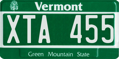 VT license plate XTA455