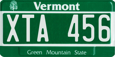 VT license plate XTA456