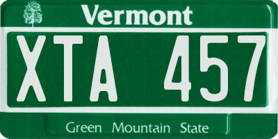 VT license plate XTA457