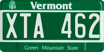 VT license plate XTA462