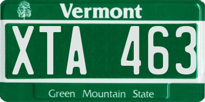 VT license plate XTA463