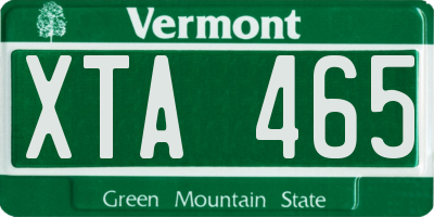 VT license plate XTA465
