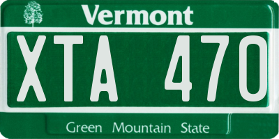 VT license plate XTA470
