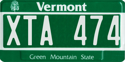 VT license plate XTA474