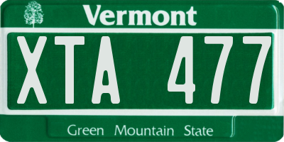 VT license plate XTA477