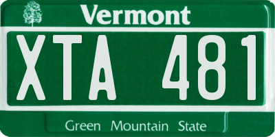 VT license plate XTA481