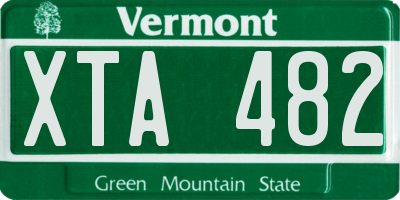VT license plate XTA482