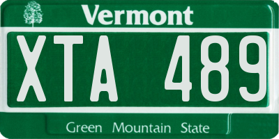 VT license plate XTA489