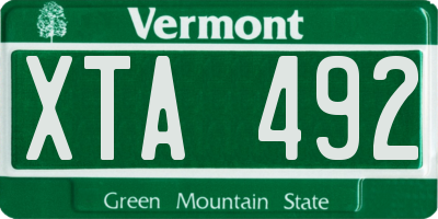 VT license plate XTA492