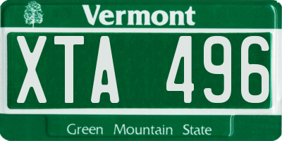VT license plate XTA496