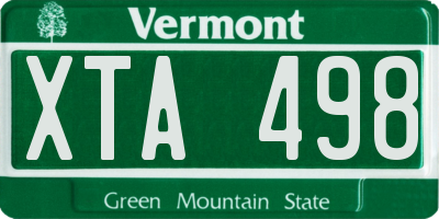 VT license plate XTA498