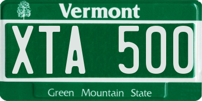 VT license plate XTA500
