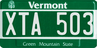 VT license plate XTA503