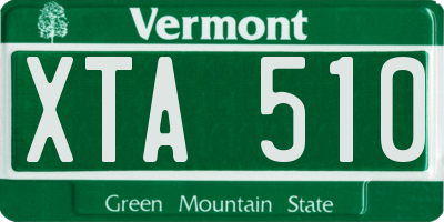 VT license plate XTA510