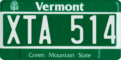 VT license plate XTA514