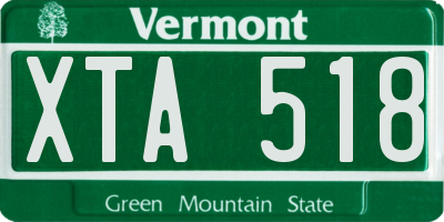 VT license plate XTA518