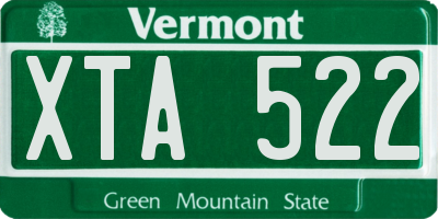 VT license plate XTA522
