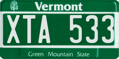 VT license plate XTA533