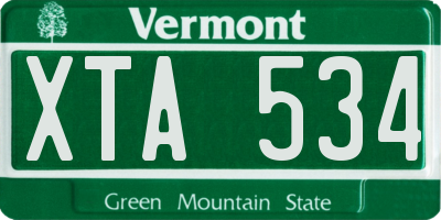 VT license plate XTA534