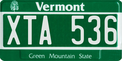 VT license plate XTA536