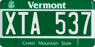VT license plate XTA537
