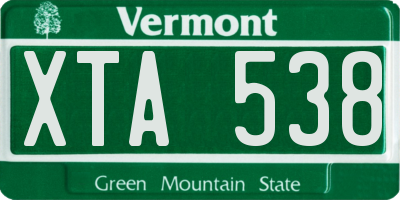 VT license plate XTA538
