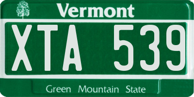 VT license plate XTA539