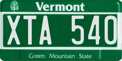 VT license plate XTA540