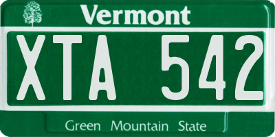VT license plate XTA542