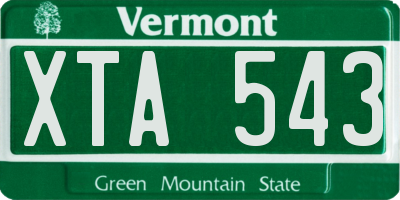 VT license plate XTA543
