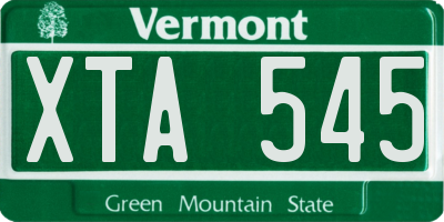 VT license plate XTA545