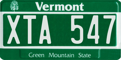 VT license plate XTA547