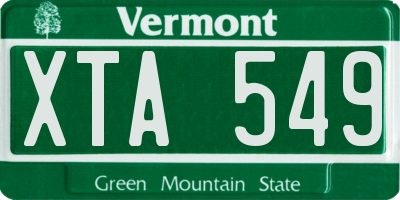 VT license plate XTA549