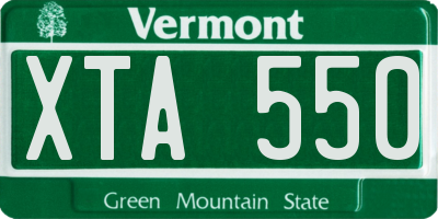 VT license plate XTA550