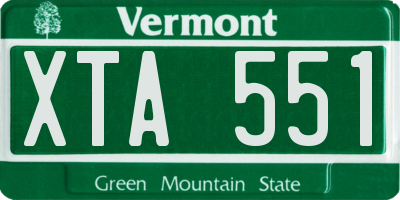 VT license plate XTA551
