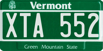 VT license plate XTA552