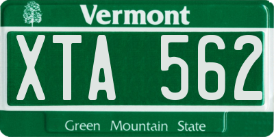 VT license plate XTA562