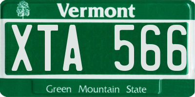 VT license plate XTA566