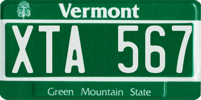 VT license plate XTA567