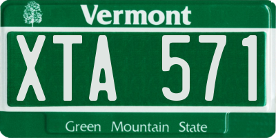 VT license plate XTA571