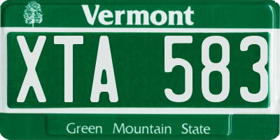VT license plate XTA583