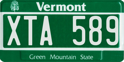 VT license plate XTA589