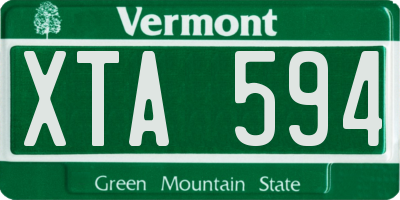 VT license plate XTA594