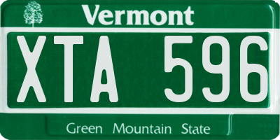 VT license plate XTA596