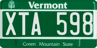 VT license plate XTA598
