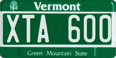 VT license plate XTA600