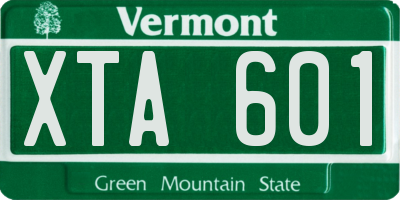 VT license plate XTA601