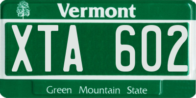 VT license plate XTA602