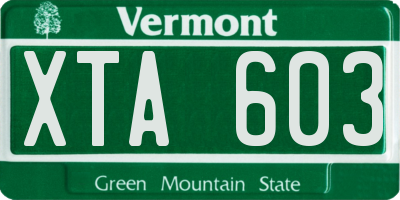 VT license plate XTA603