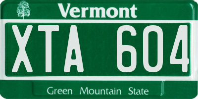 VT license plate XTA604